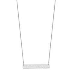 14k White Gold Medium Capitalized ARIAL ROUNDED Bar Necklace