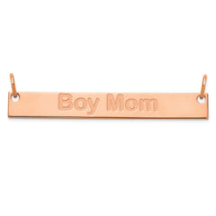 14k Rose Gold Large Capitalized ARIAL ROUNDED Bar Necklace