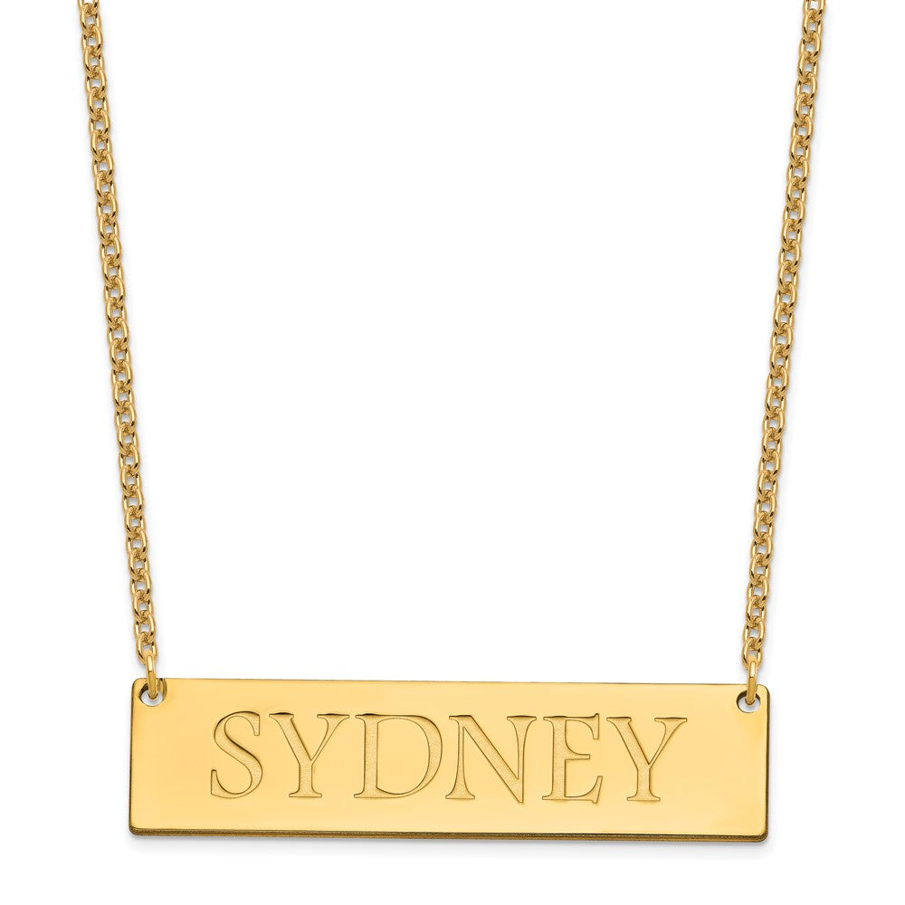 Sterling Silver/Gold-plated Large Name Bar Necklace