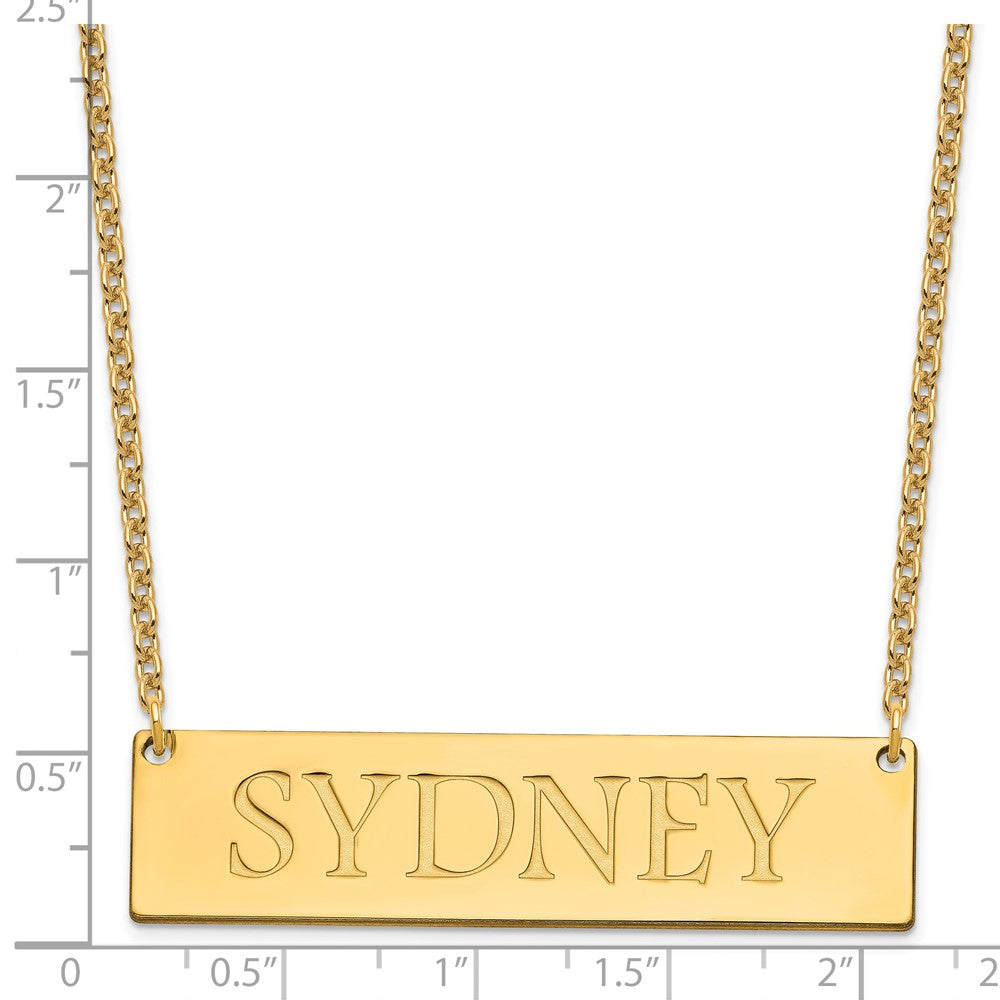 Sterling Silver/Gold-plated Large Name Bar Necklace