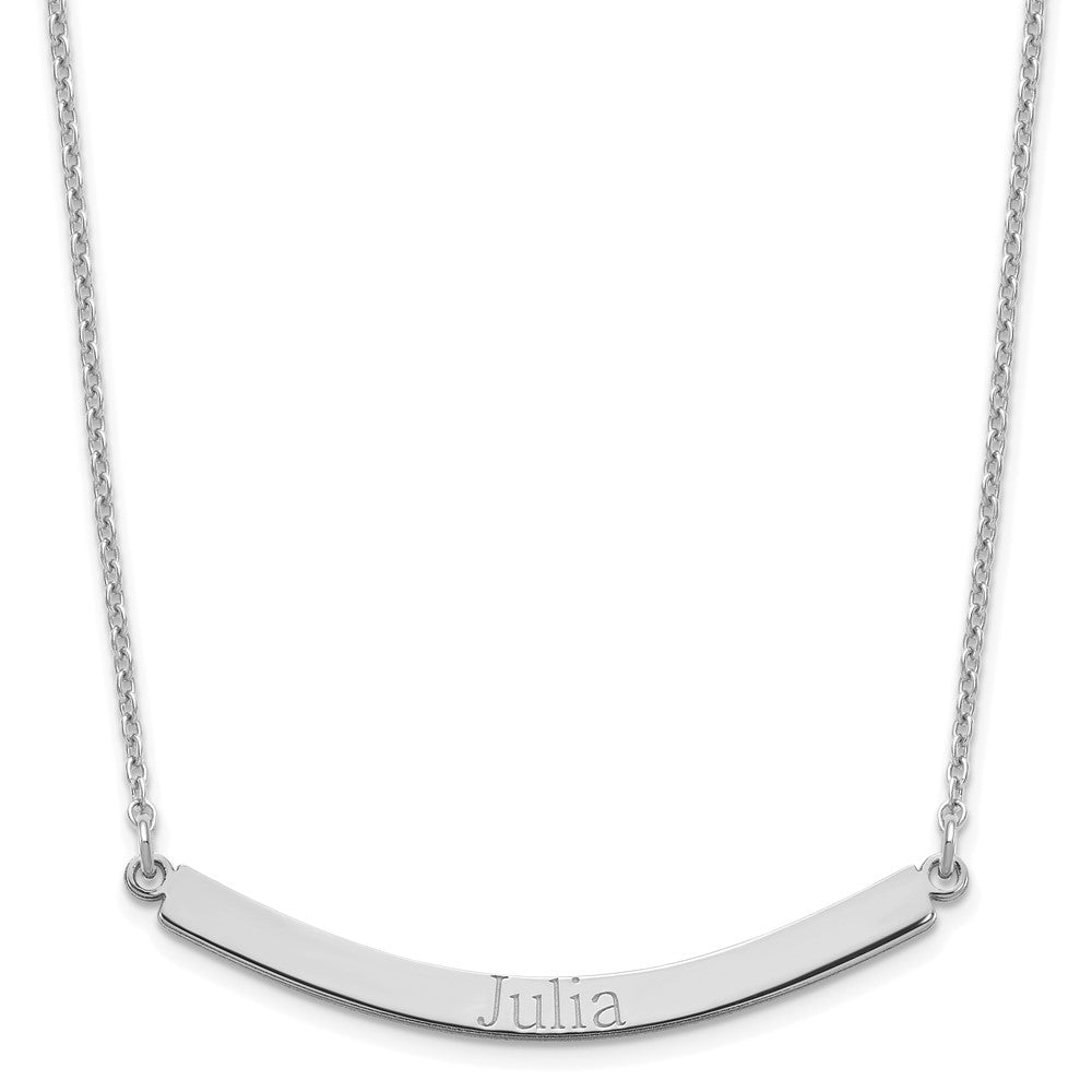 Sterling Silver/Rose-plated Curved Bar Necklace - 2