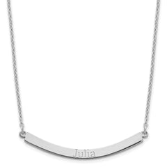 Sterling Silver/Rose-plated Curved Bar Necklace - 2