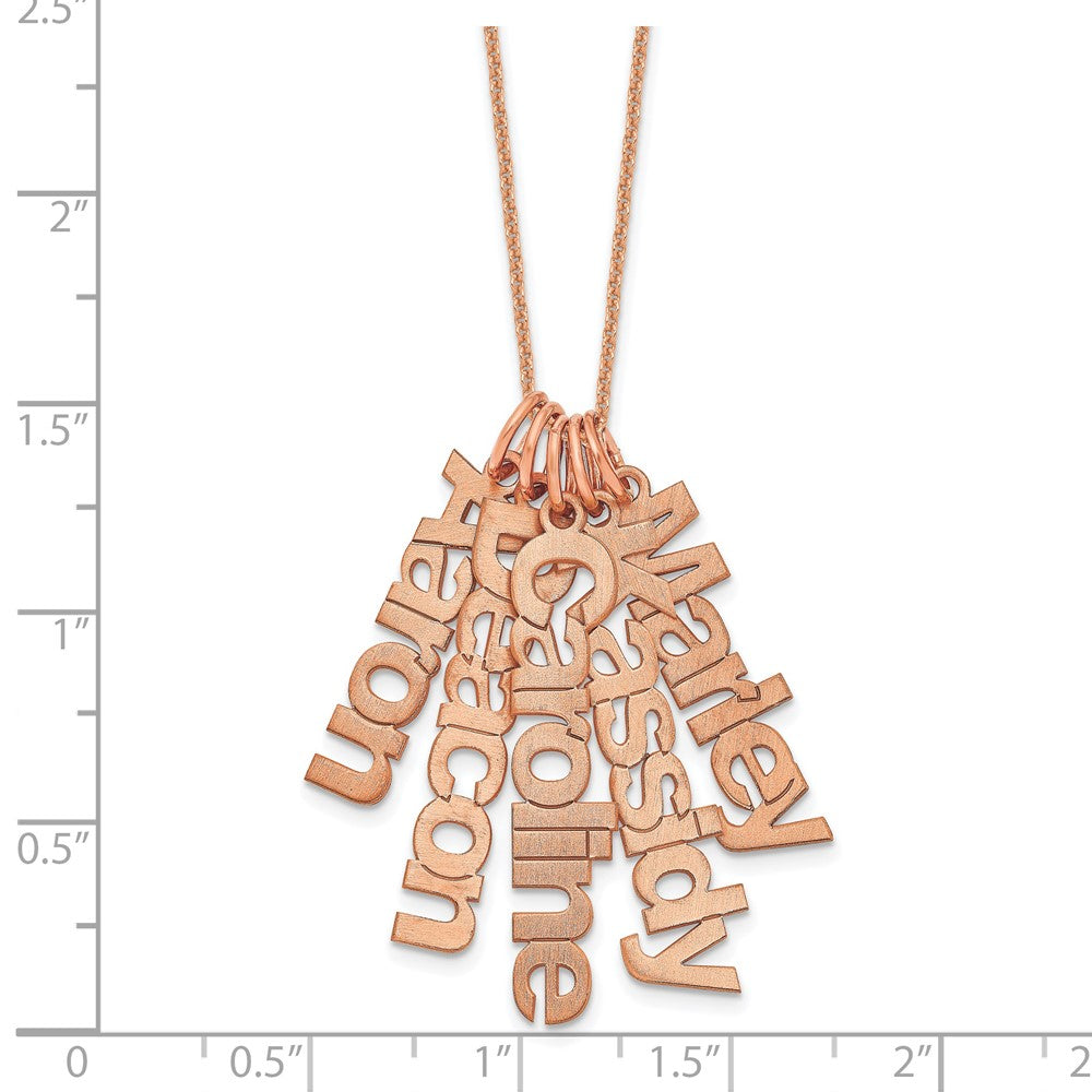 14k Rose Gold Brushed 5 Name Charm Necklace