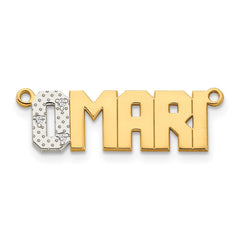 14k Yellow Gold Rhodium Diamond Name Plate