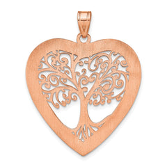 14K Rose Gold Heart Family Tree Pendant