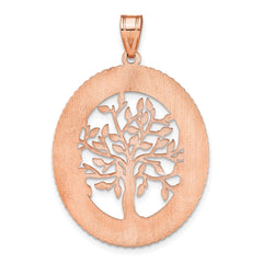 14K Rose Gold Oval Family Tree Pendant - 2