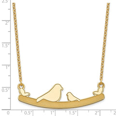 14k Rose Gold Mom and Baby Bird Necklace