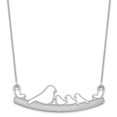 10k White Gold Mom and 3 Baby Birds Necklace