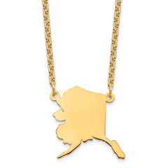 Sterling Silver/Gold-plated Alaska State Necklace