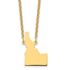 Sterling Silver/Gold-plated Idaho State Necklace