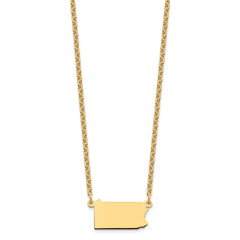 Sterling Silver/Gold-plated Pennsylvania State Necklace