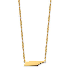 Sterling Silver/Gold-plated Tennessee State Necklace