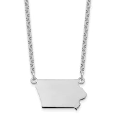 Sterling Silver/Rhodium-plated Iowa State Necklace