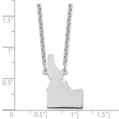 Sterling Silver/Rhodium-plated Idaho State Necklace