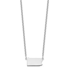 Sterling Silver/Rhodium-plated Pennsylvania State Necklace