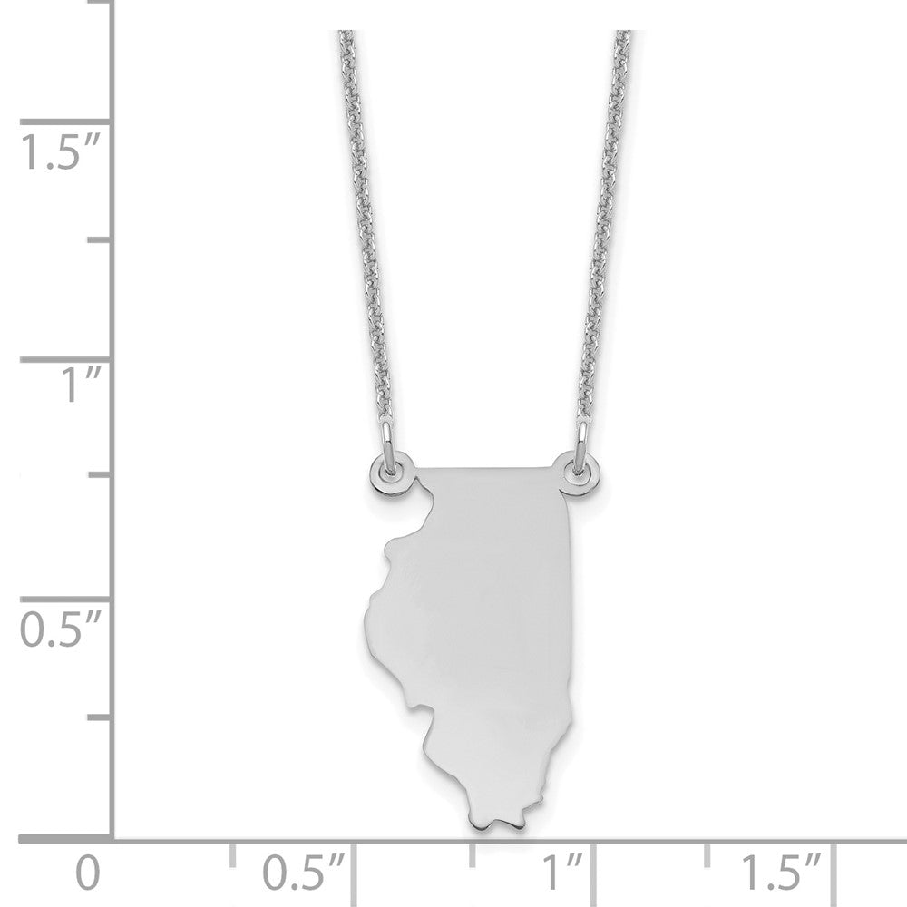 14KW Illinois State Necklace