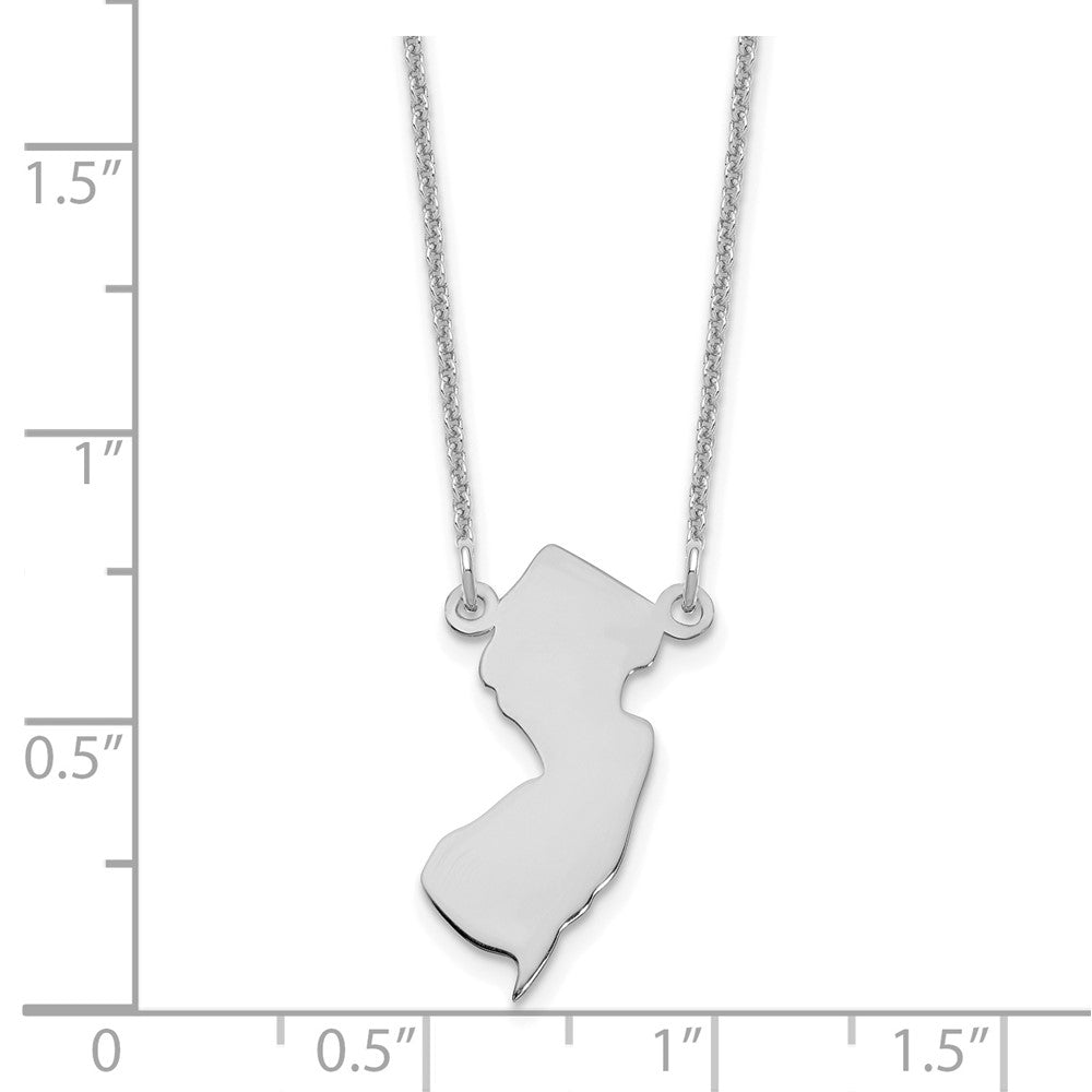 14KW New Jersey State Necklace