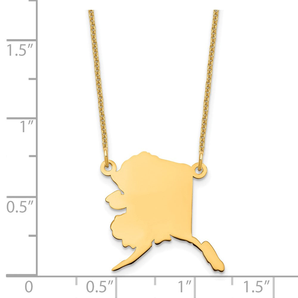 14KY Alaska State Necklace