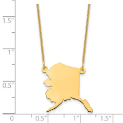 14KY Alaska State Necklace