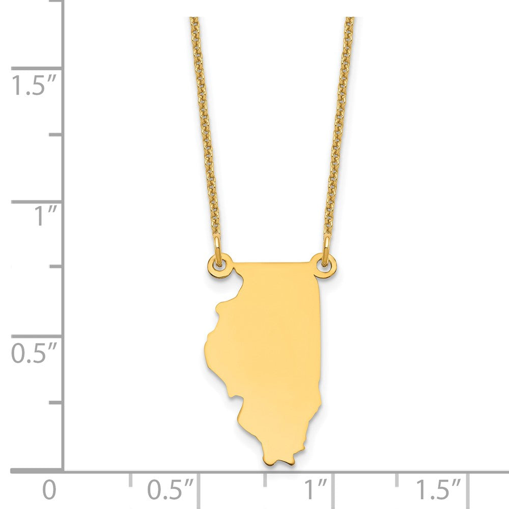 14KY Illinois State Necklace