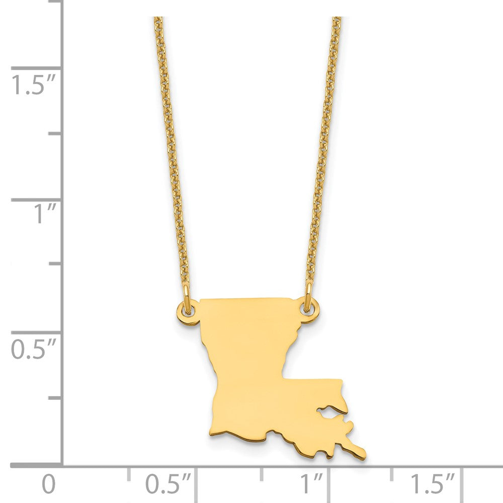 14KY Louisiana State Necklace