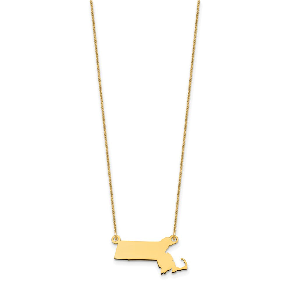 14KY Massachusetts State Necklace