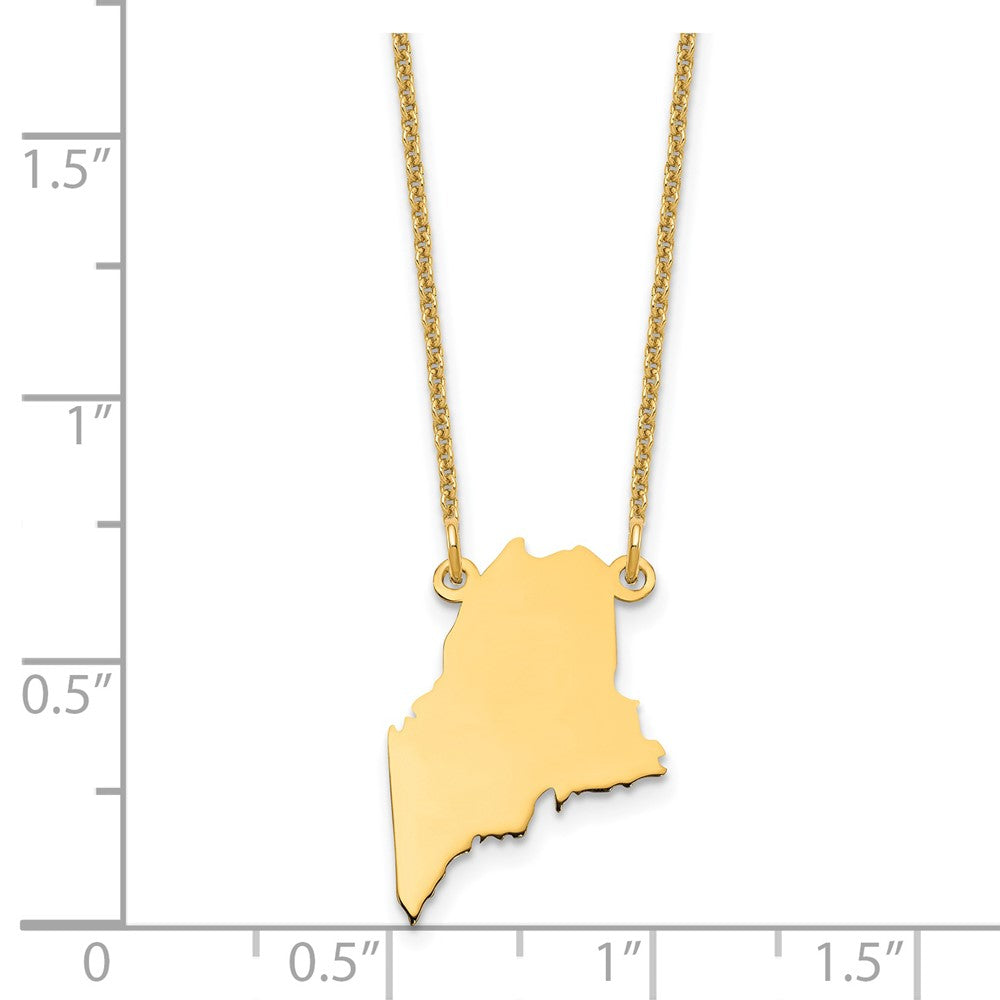 14KY Maine State Necklace