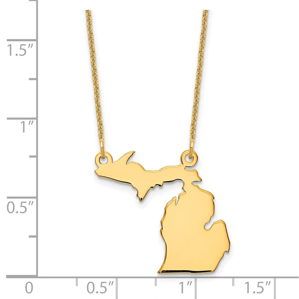 14KY Michigan State Necklace