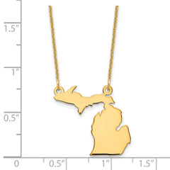 14KY Michigan State Necklace