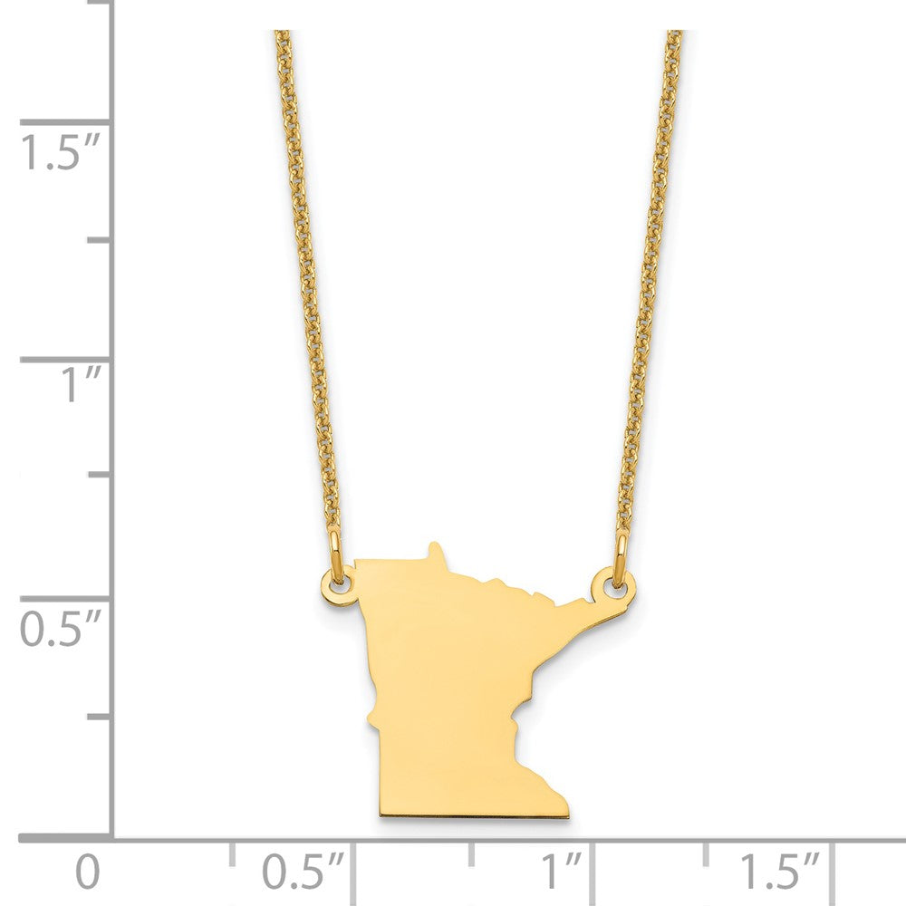 14KY Minnesota State Necklace