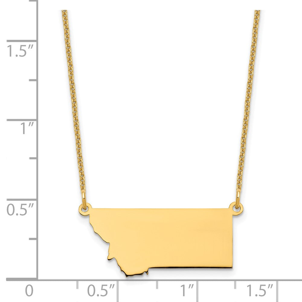 14KY Montana State Necklace