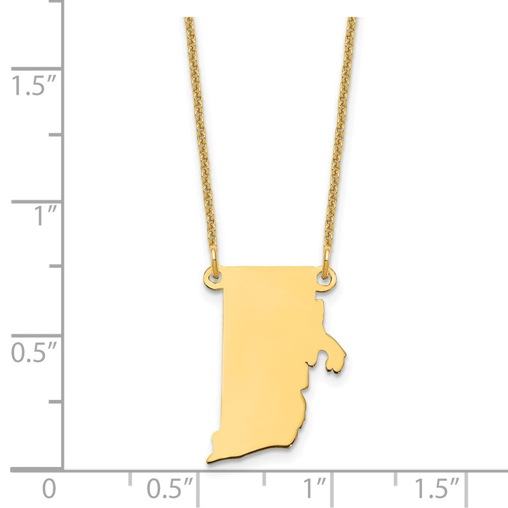 14KY Rhode Island State Necklace