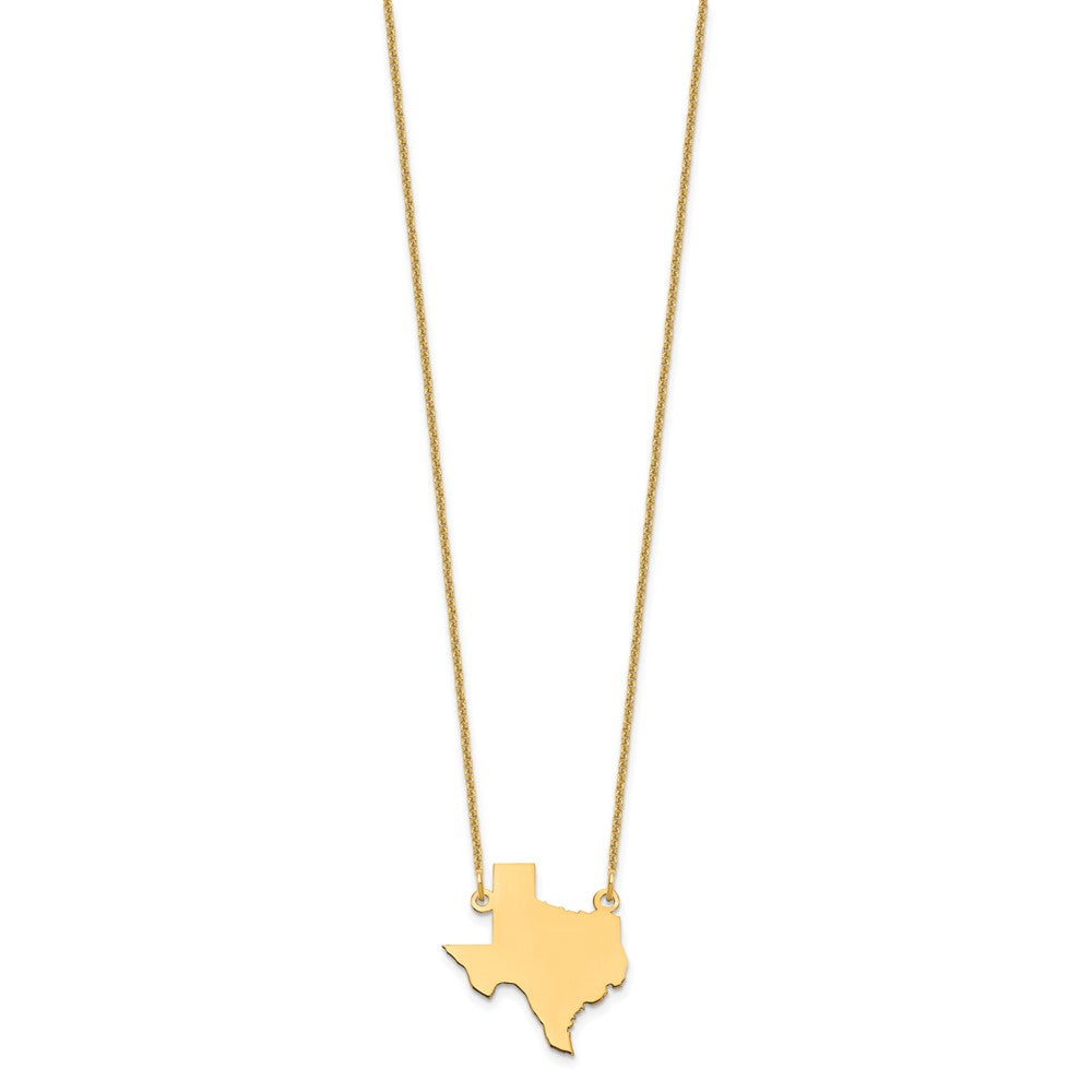 14KY Texas State Necklace