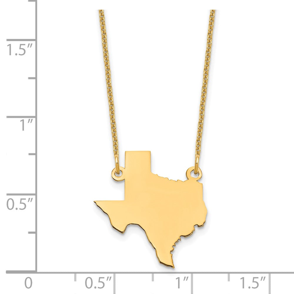 14KY Texas State Necklace