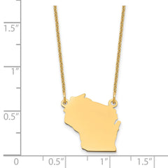 14KY Wisconsin State Necklace