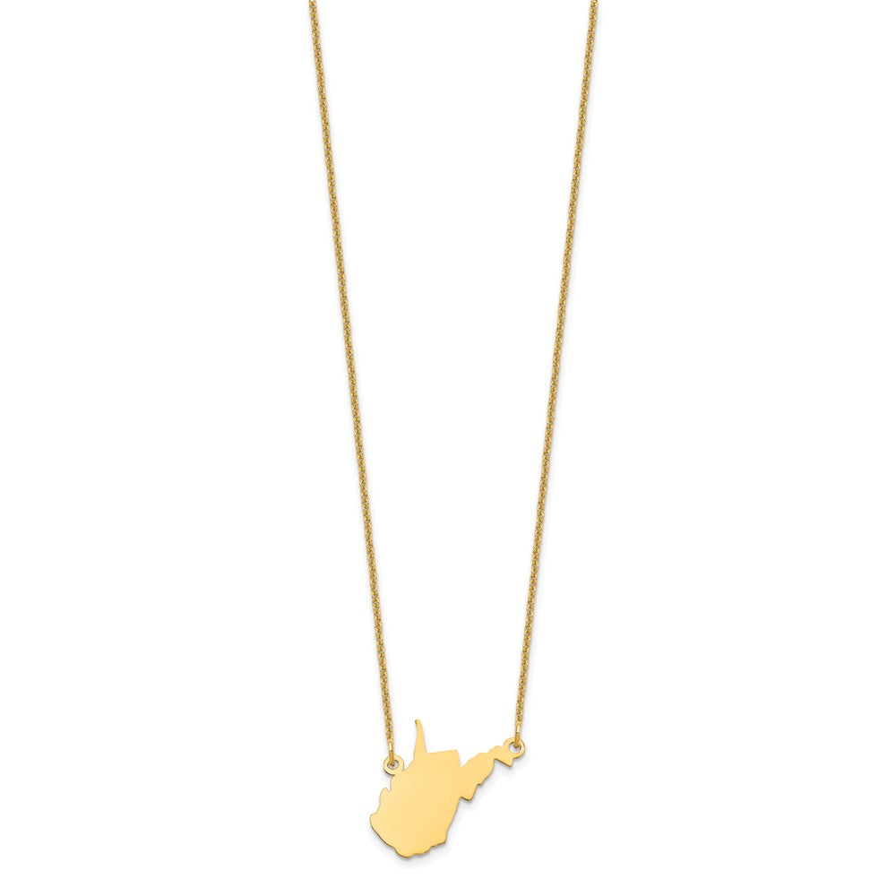 14KY Wisconsin State Necklace