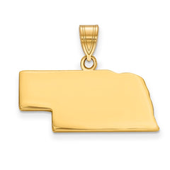 14KY Nebraska State Pendant