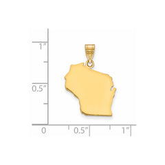 14KY Wisconsin State Pendant