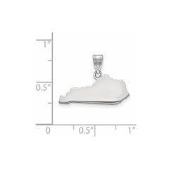 Sterling Silver/Rhodium-plated Kentucky State Pendant
