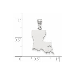 Sterling Silver/Rhodium-plated Louisiana State Pendant