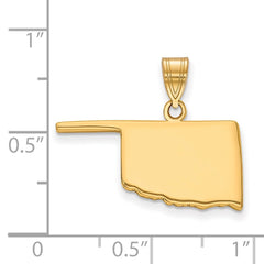 Sterling Silver/Gold-plated Oklahoma State Pendant