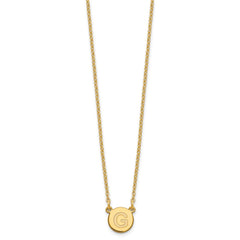 Sterling Silver Gold-plated Tiny Circle Block Letter G Initial Necklace