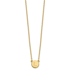 Sterling Silver Gold-plated Tiny Circle Block Letter L Initial Necklace