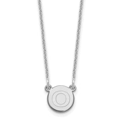 14kw Tiny Circle Block Letter O Initial Necklace