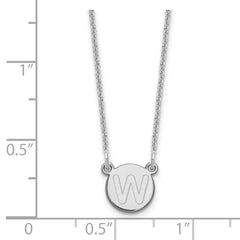 14kw Tiny Circle Block Letter W Initial Necklace