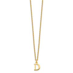 Sterling Silver Gold-plated Cutout Letter D Initial Necklace