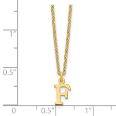 Sterling Silver Gold-plated Cutout Letter F Initial Necklace