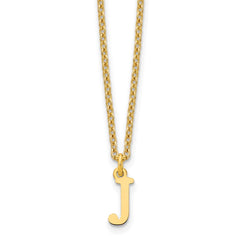 Sterling Silver Gold-plated Cutout Letter J Initial Necklace