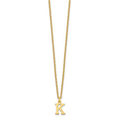 Sterling Silver Gold-plated Cutout Letter K Initial Necklace