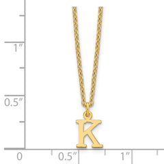 Sterling Silver Gold-plated Cutout Letter K Initial Necklace